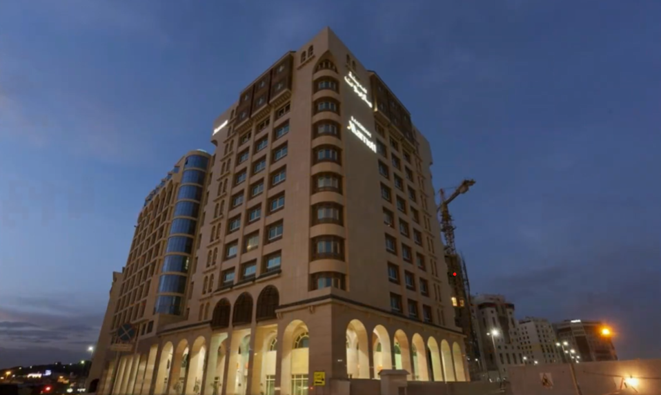 front of Madina Marriott Hotel in madina