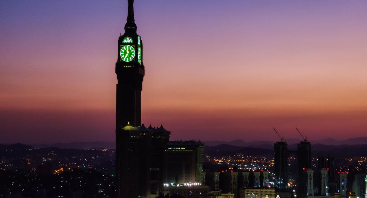 makkah clock tower hotel building view