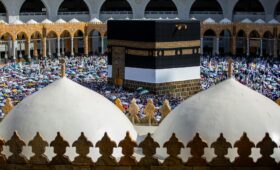 muslims doing tawaf at the great most kabba in makkah