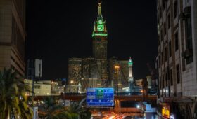 makkah clock tower hotel view near kabba