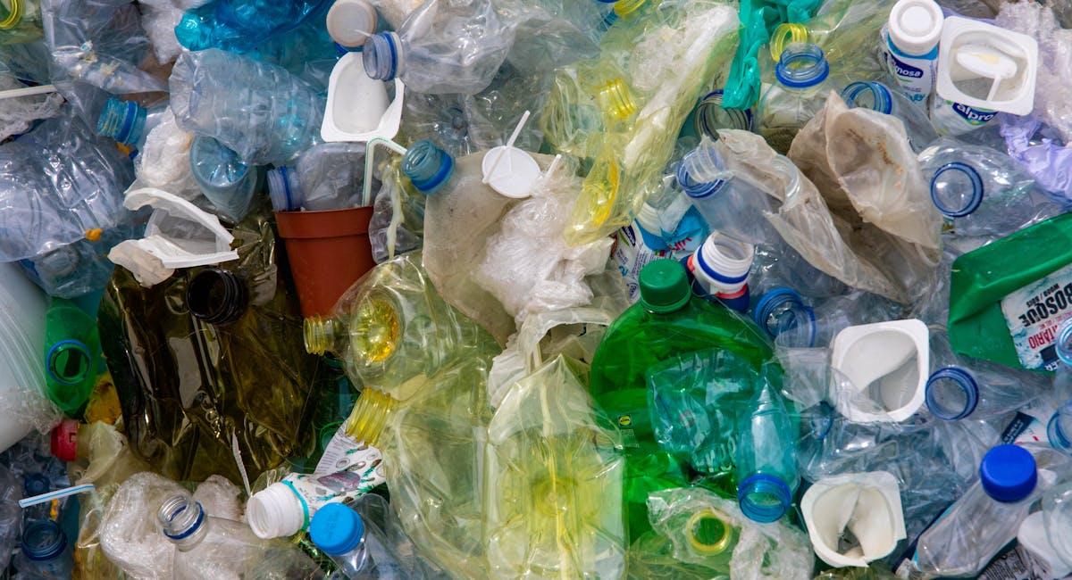 close photo of plastic bottels